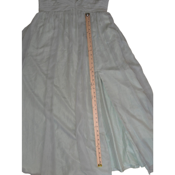 Women's Azazie Dusty Sage Green A-line Gown Evening Wed Custom 38 Bust 32 Waist - Picture 10 of 11